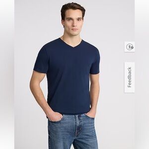 Express-SMALL-Pima-V-Neck Perfect Pima Cotton T-Shirt